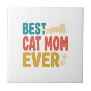 Beste Katzenmutter überhaupt Vintage Katzenliebhab Fliese