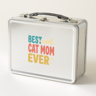 Beste Katzenmutter überhaupt Vintage Katzenliebhab Metall Brotdose
