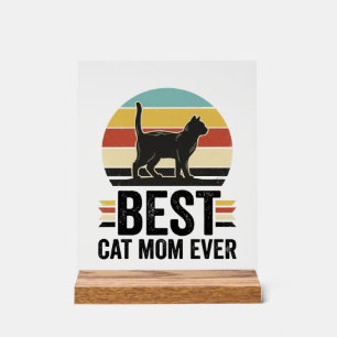 Beste Katzenmutter überhaupt Vintage schwarze Katz Acrylschild