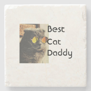 Beste Katzenmutter Vater füge Katzenfoto Namen Ges Steinuntersetzer