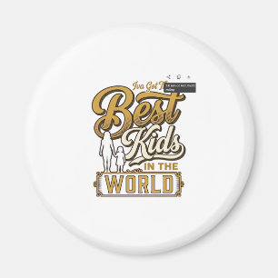 Beste Kinder der Welt Vintage-Familientypografie D Magnet