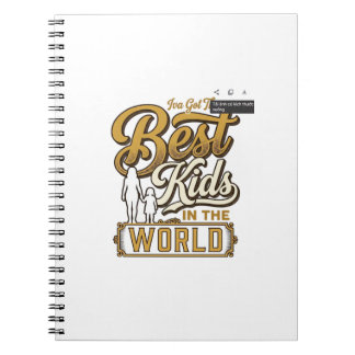 Beste Kinder der Welt Vintage-Familientypografie D Notizblock