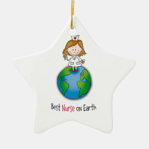 Beste Krankenschwester auf Erde - Keramik Ornament