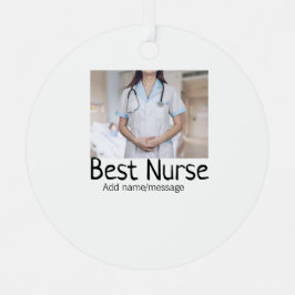 Beste Krankenschwester fügt Bildname Text ärztlich Ornament Aus Metall