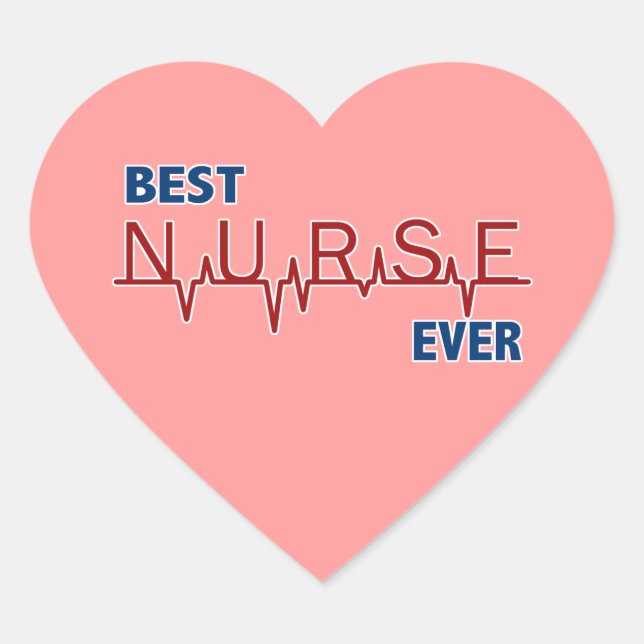 Beste Krankenschwester je Herz-Aufkleber (Vorderseite)
