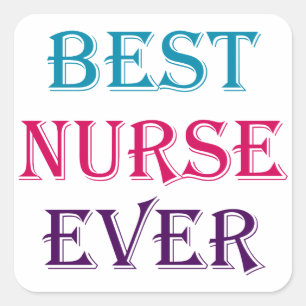 Beste Krankenschwester je Quadratischer Aufkleber