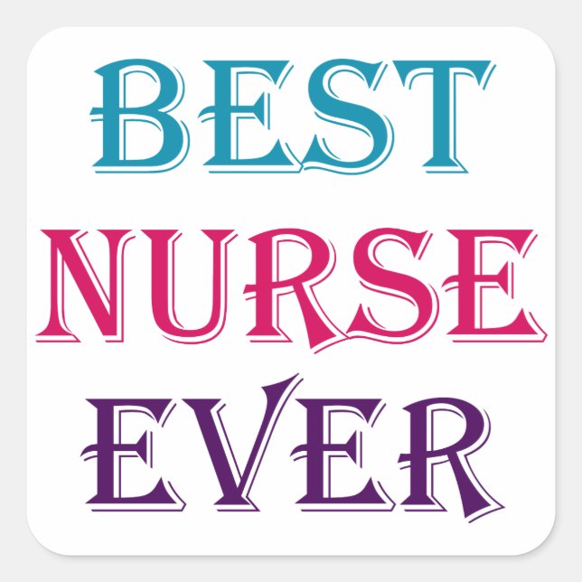Beste Krankenschwester je Quadratischer Aufkleber (Vorderseite)