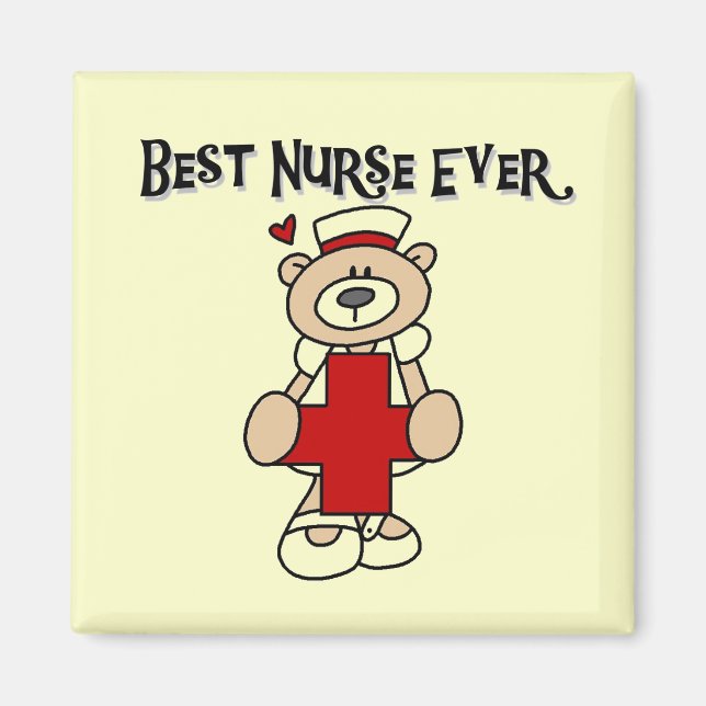 Beste Krankenschwester je T - Shirt und Geschenke Magnet (Vorne)