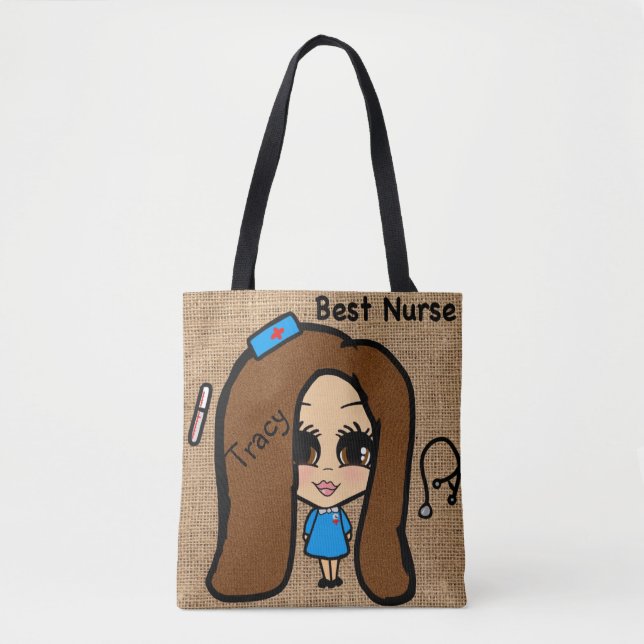 Beste Krankenschwester-Tasche - Personalisierte Ka Tasche (Vorderseite)