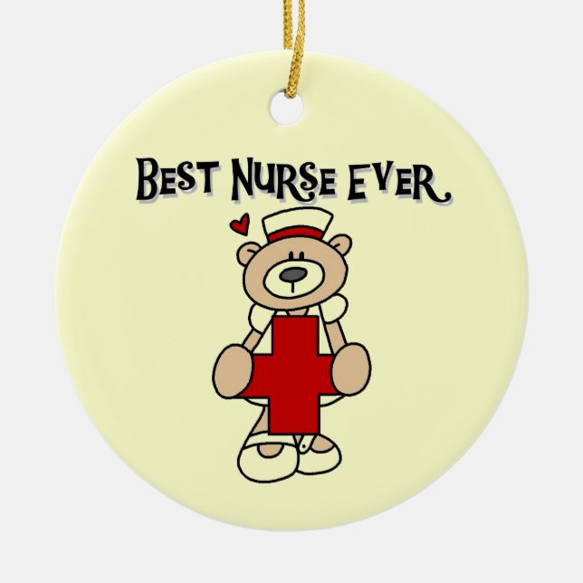 Beste Krankenschwester-überhaupt T-Shirts und Keramik Ornament (Vorne)