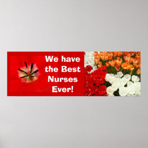 Beste Krankenschwestern Poster Banner Tulpen Blume