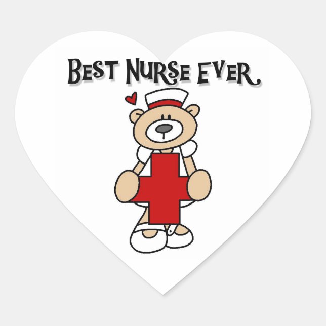 Beste Krankenschwestern und Geschenke je Herz-Aufkleber (Vorderseite)