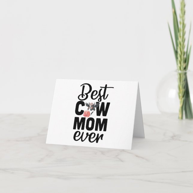 Beste Kuh-Mama (Mama) je PERSONALISIERT Karte (Vorderseite)