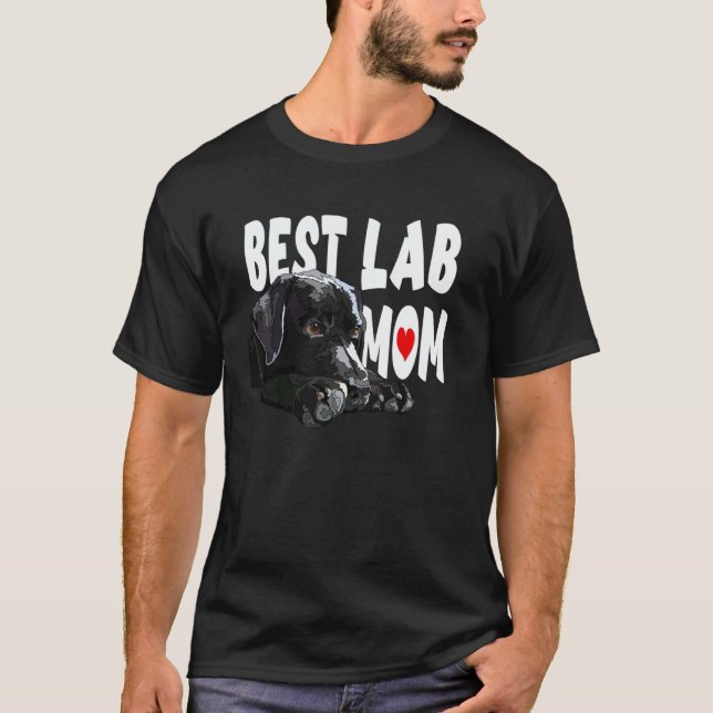 Beste Lab-Mama Schwarzer Labrador Retriever Mutter T-Shirt (Vorderseite)