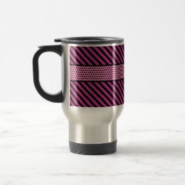 Beste LEHRER Monogramm-Rosa-Tupfen-Streifen V03 Reisebecher