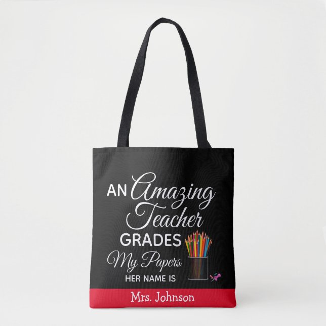 Beste Lehrergeschenke, Personalisierter Lehrer Tasche (Vorderseite)