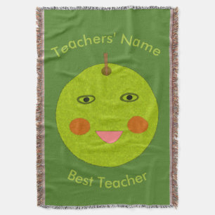 Beste Lehrerin Happy Apple Custom Throw Blanket Decke