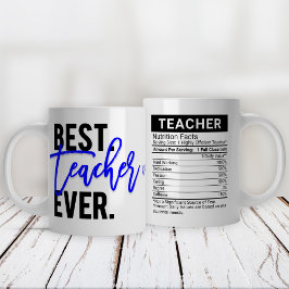 Beste Lehrerin je blau + Essbare Nährwertangaben, Jumbo-Tasse
