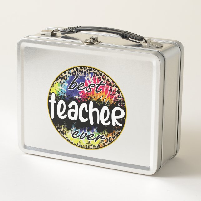 Beste Lehrerin je - Farbenprägung Metall Brotdose (Vorderseite)