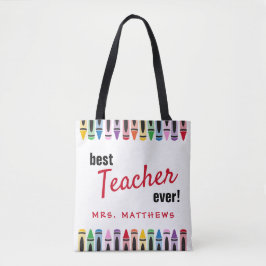 Beste Lehrerin je Geschenk Farbe Crayons Tasche