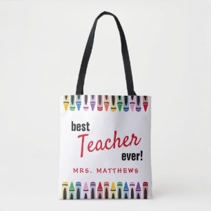 Beste Lehrerin je Geschenk Farbe Crayons Tasche
