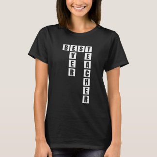 Beste Lehrerin je Kreuzworträtsel T-Shirt