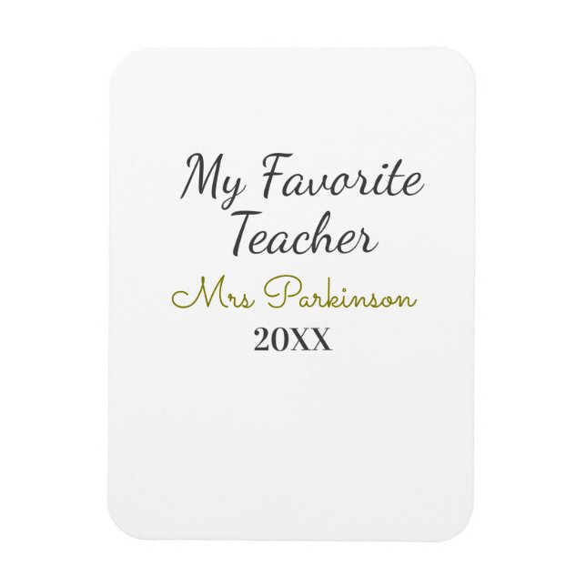 Beste Lehrerin je Name Datum Jahr einfache Schule Magnet (Vertikal)