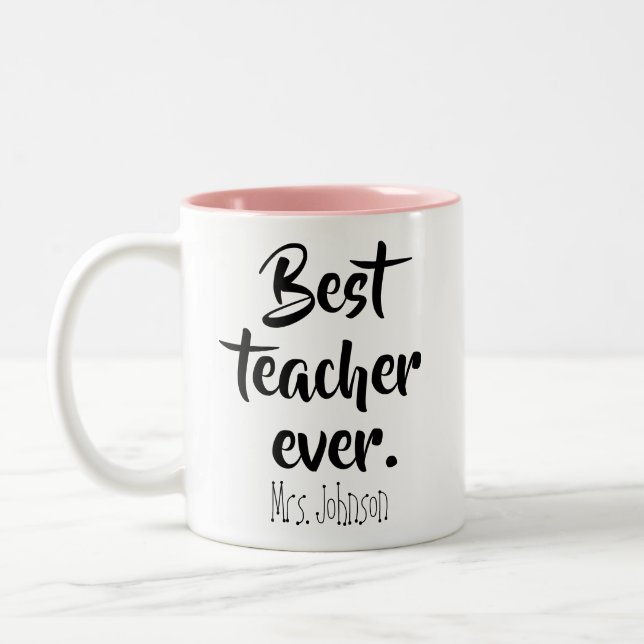 Beste Lehrerin je Niedliche Geschenkschule Zweifarbige Tasse (Links)