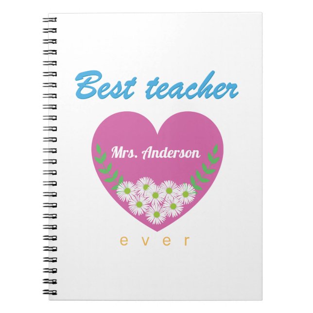 Beste Lehrerin je Notebook Notizblock (Vorderseite)