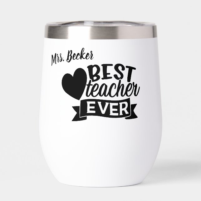 Beste Lehrerin je personalisiert schwarz (Rückseite)