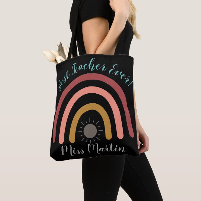 Beste Lehrerin je Rainbow Sun Tote Bag Tasche (Von Nahem)