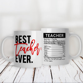 Beste Lehrerin je Rot + Essbare Ernährung Fakten, Jumbo-Tasse