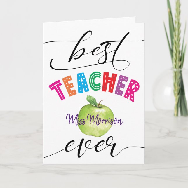 Beste Lehrerin je Vielen Dank Karte (Vorderseite)