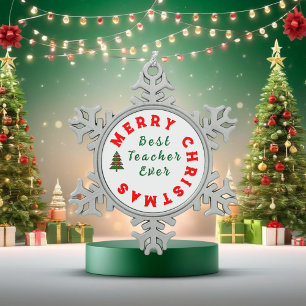 Beste Lehrerin je Weihnachten Vielen Dank für Ihr  Button