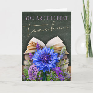 Beste Lehrerin Kreidetafel Floralkarte Karte