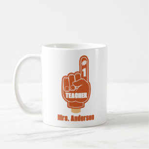 Beste Lehrerin Nummer Eins Red Foam Finger Kaffeetasse