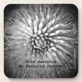 Beste Lehrerin Schwarz/Weiß Abstrakter Name B&W Getränkeuntersetzer