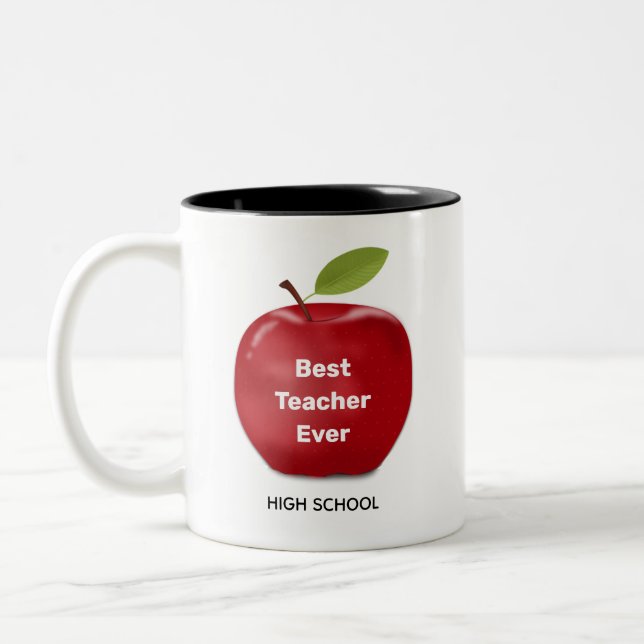 Beste Lehrerin und Red Apple Zweifarbige Tasse (Links)
