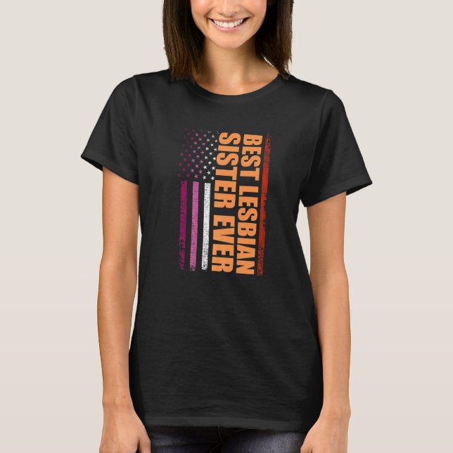 Beste lesbische Schwester je Lgbt Lesbian Gay Prid T-Shirt (Vorderseite)