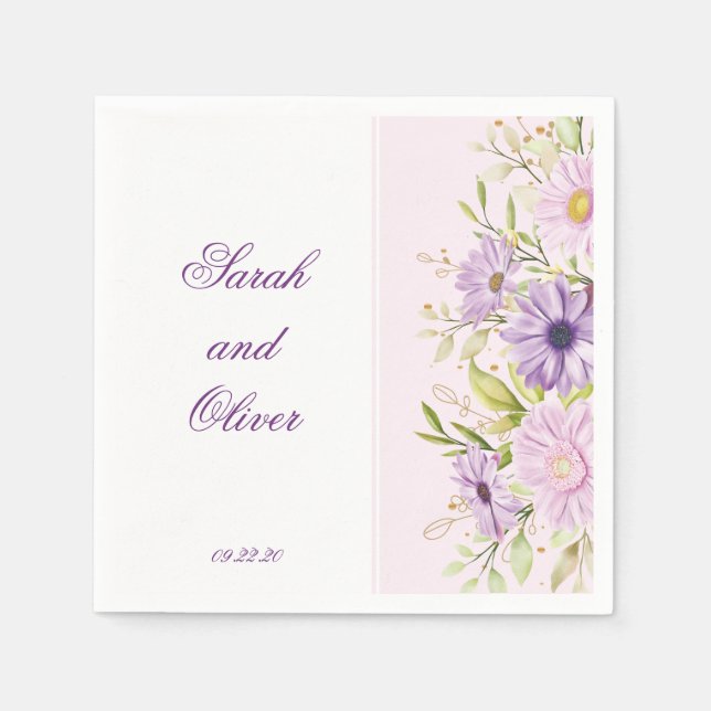 Beste Lila Hochzeit Serviette (Vorderseite)
