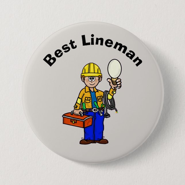 Beste Lineman Taste für Weiße Männer Button (Vorderseite)