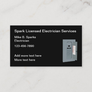 Beste lizenzierte Elektriker Visitenkarten Visitenkarte