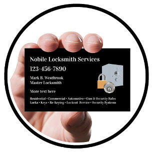 Beste lokale Schlosser-Geschäftskarten Visitenkarte