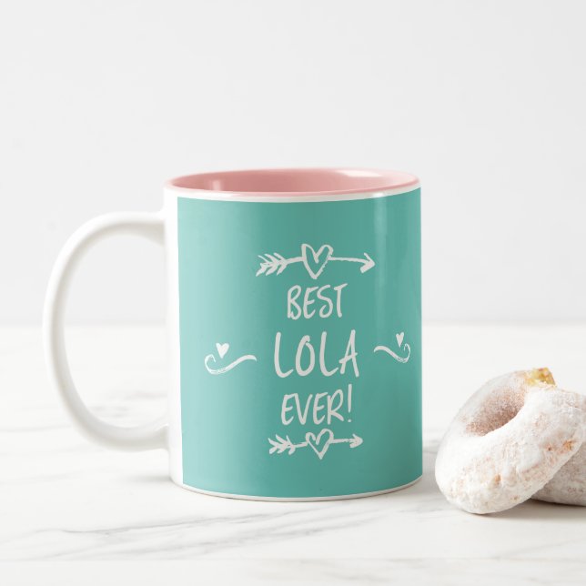 Beste Lola je Zweifarbige Tasse (Mit Donut)