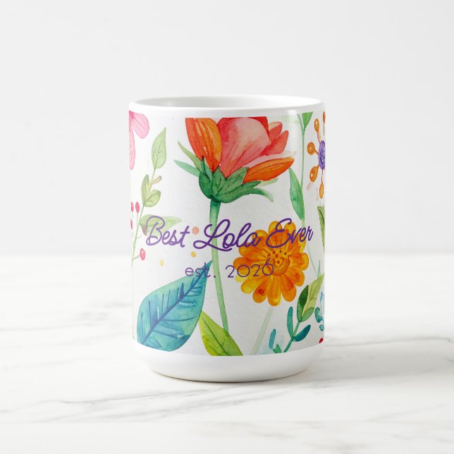 Beste Lola Muttertag Helles Floral  Kaffeetasse (Mittel)