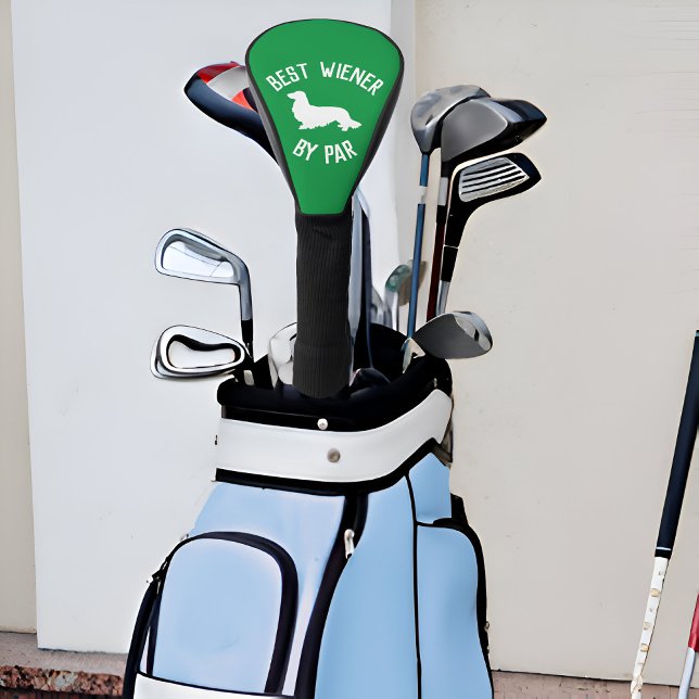 Beste Long Hair Dackel Dog by Par Golf Head Cover Golf Headcover (Best wiener by par - long hair dachshund golf head covers)