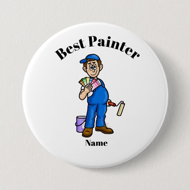 Beste Malertaste Male Painter mit Farbkarten Button (Vorderseite)