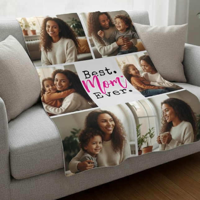 Beste Mama Aller Zeiten Fotocollage Geburtstag Mut Fleecedecke (Best Mom Ever Photo Collage Birthday Mother's Day Fleece Blanket
)