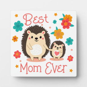 Beste Mama Aller Zeiten Mutter und Baby Igel Fotoplatte