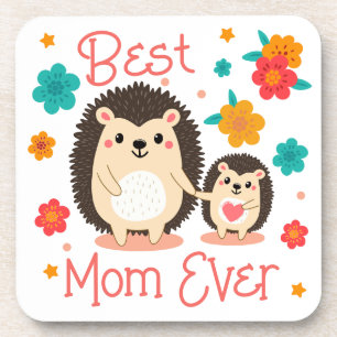 Beste Mama Aller Zeiten Mutter und Baby Igel Getränkeuntersetzer